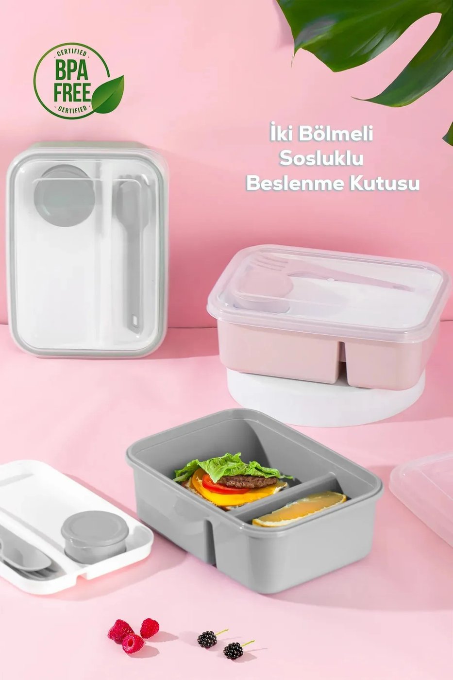 Lunch To Go Bölmeli Sosluklu Beslenme Kabı 920 ml + 40 ml – görsel 4