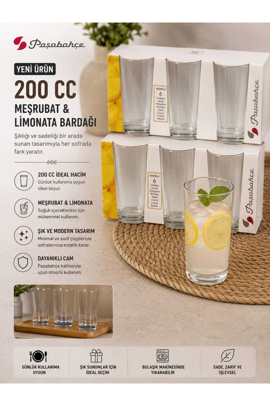 Paşabahçe Meşrubat Limonata Bardağı – görsel 1