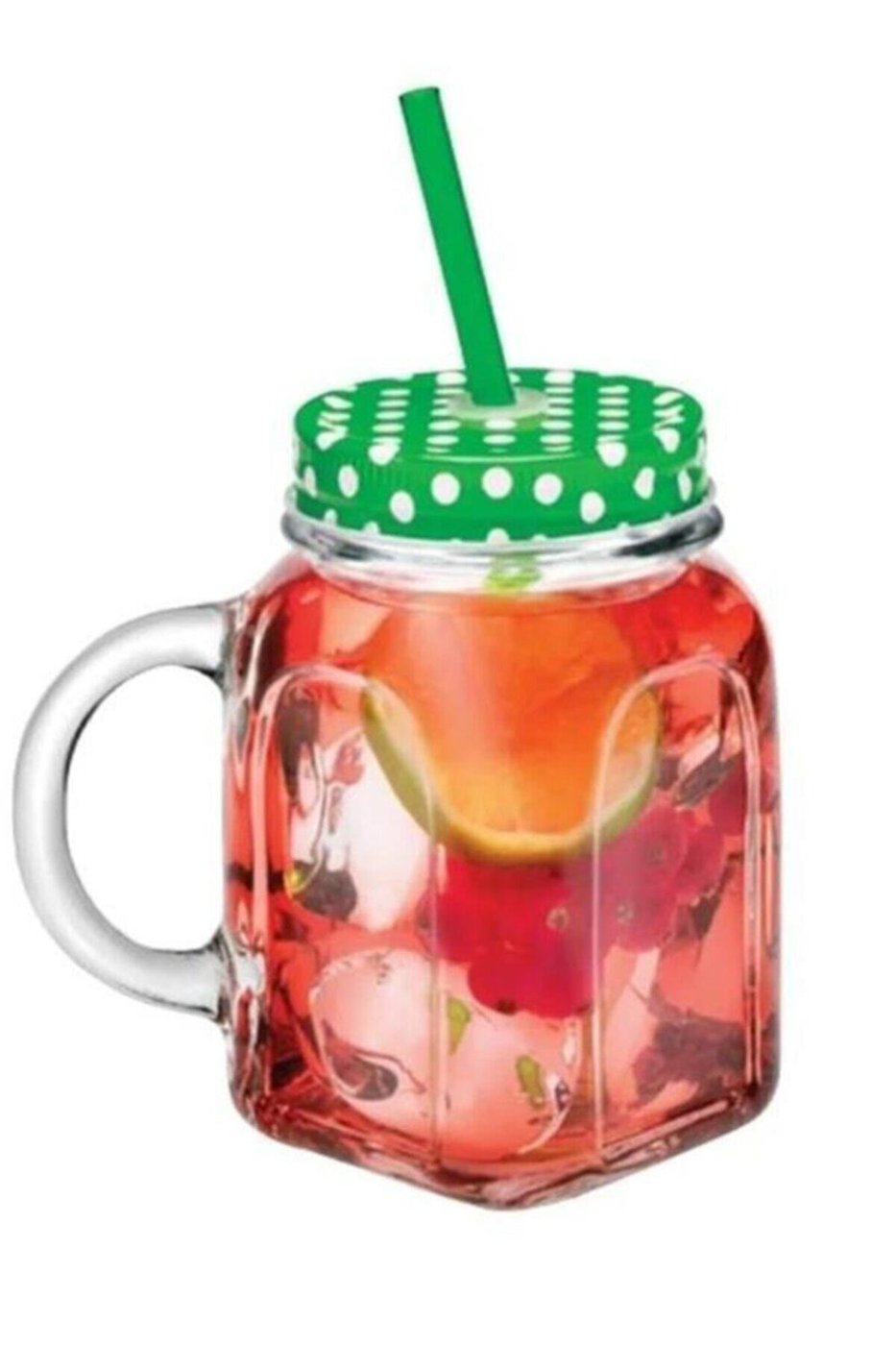 Homemade Pipetli Limonata Bardağı Yeşil 450cc – görsel 1