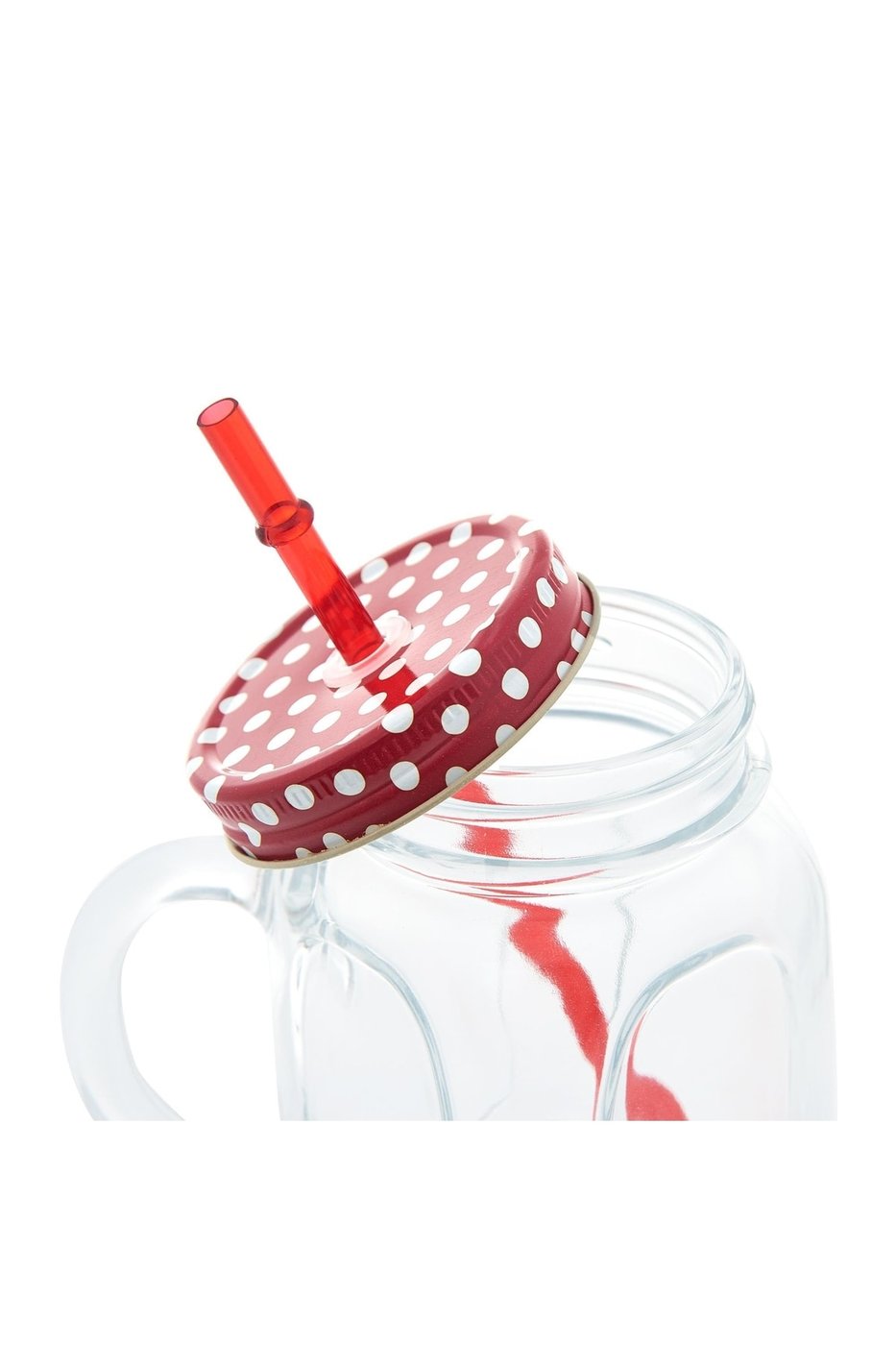 Pipetli Kulplu Bardak - Kırmızı/450 Cc – görsel 3