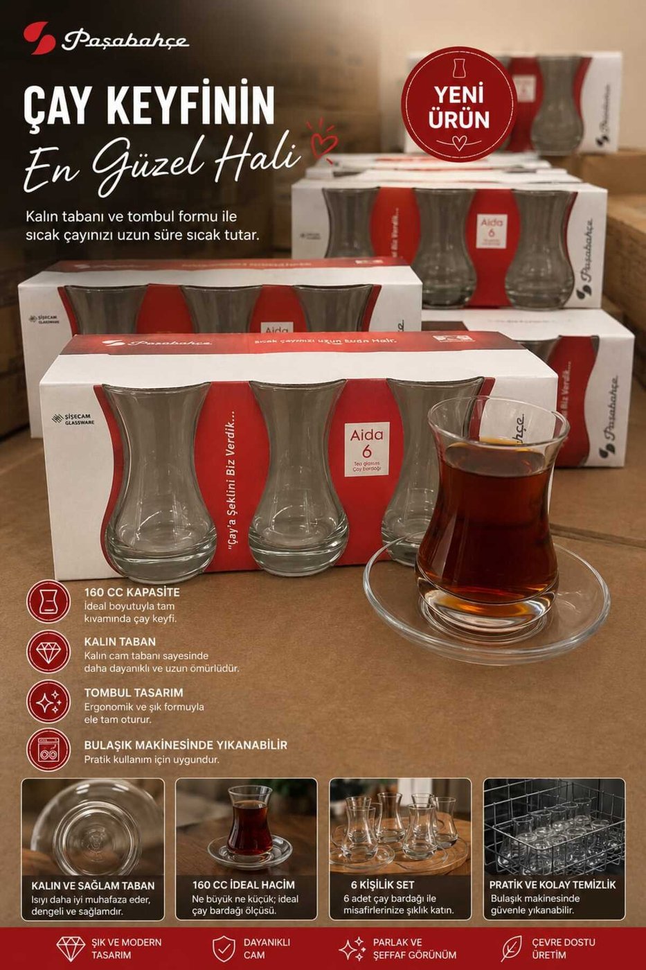 Paşabahçe aıda çay bardağı çay bardak – görsel 2