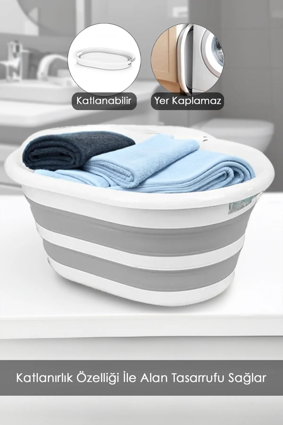 Katlanır Çamaşır Sepeti 18 Lt – görsel 3