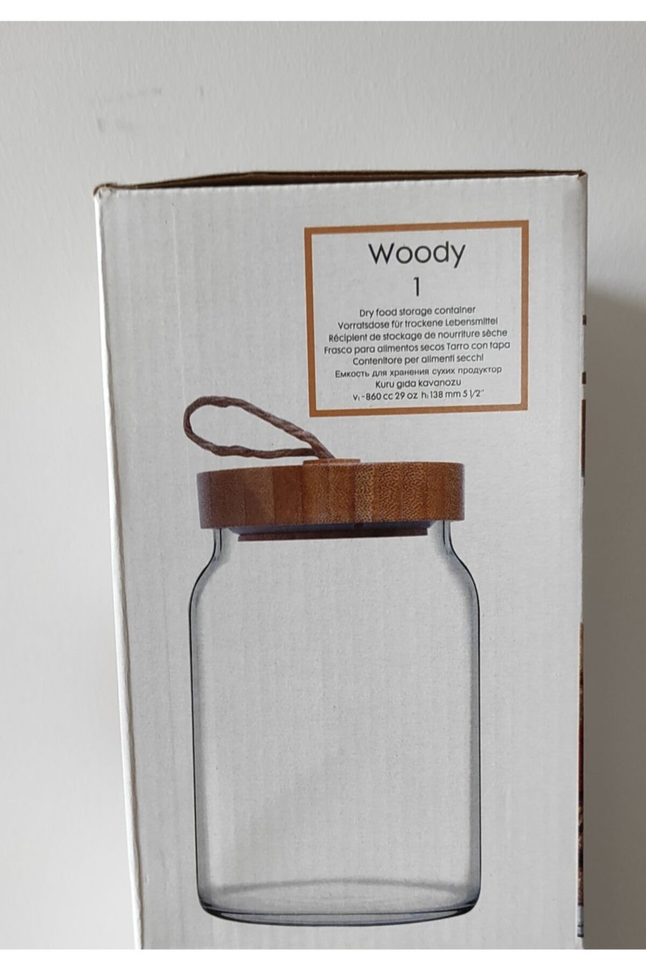 Woody Bamboo Kapaklı Kavanoz 860cc – görsel 2