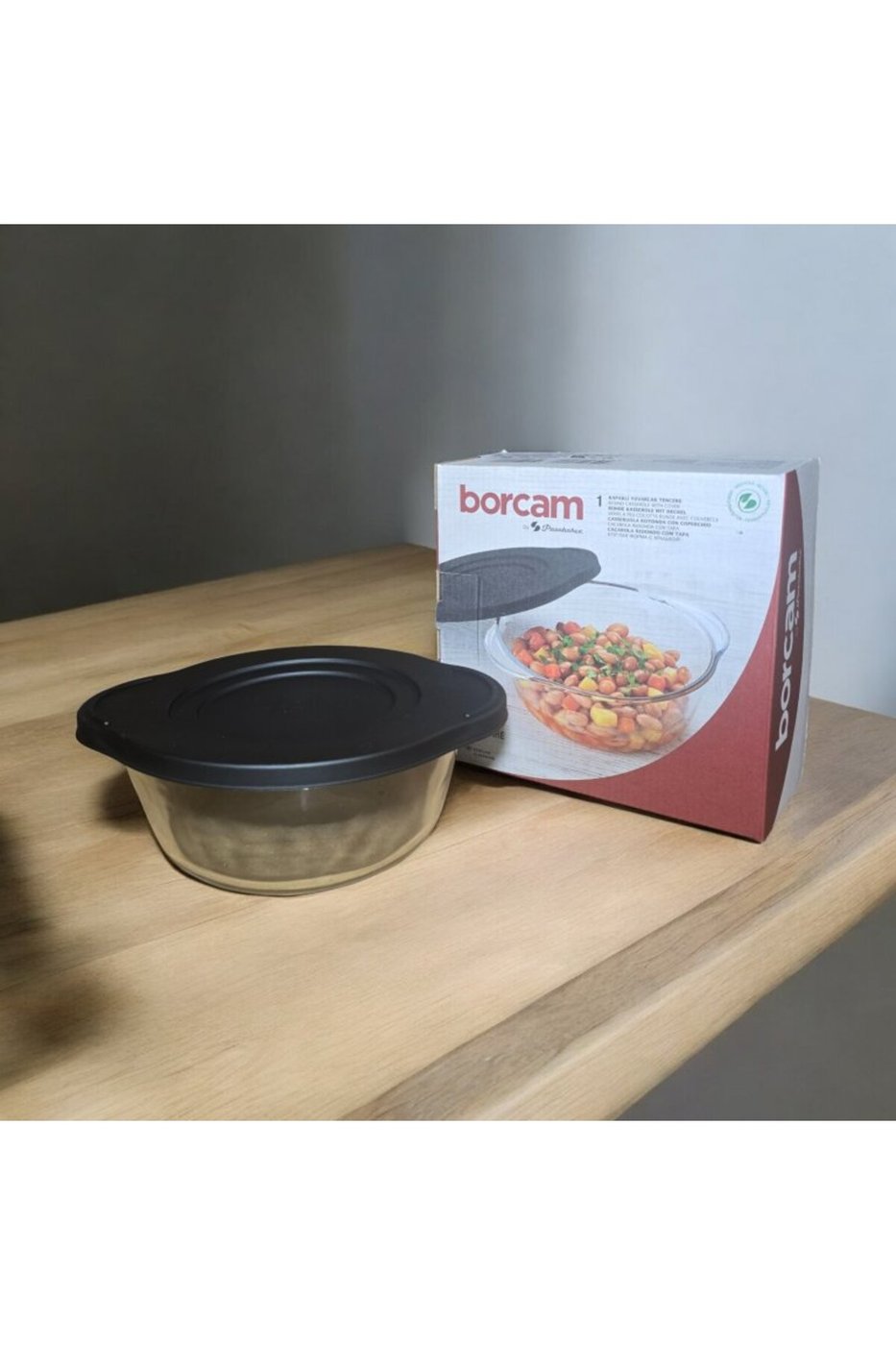 PAŞABAHÇE BORCAM YUVARLAK SİYAH KAPAKLI 840cc – görsel 1