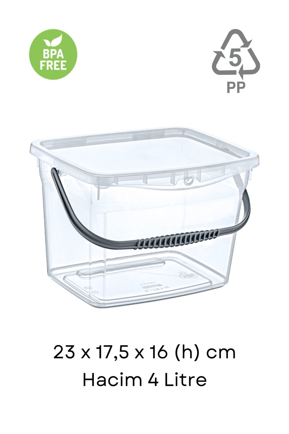 Q-Box Şeffaf Kapaklı Kutu 4 L – görsel 2
