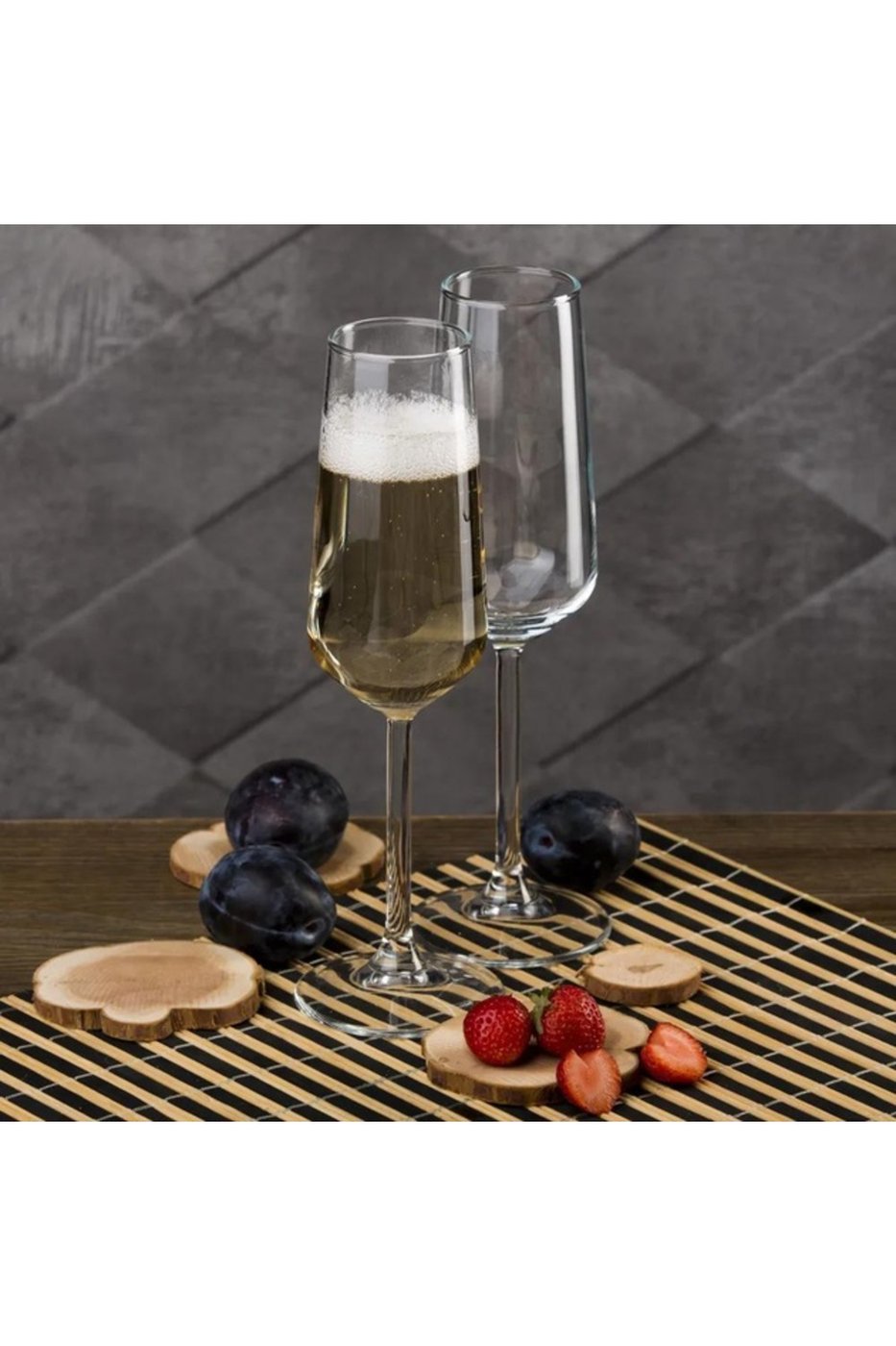 ALLEGRA GLASS CHAMPAGNE STEMWARE 6 PCSSET – görsel 1