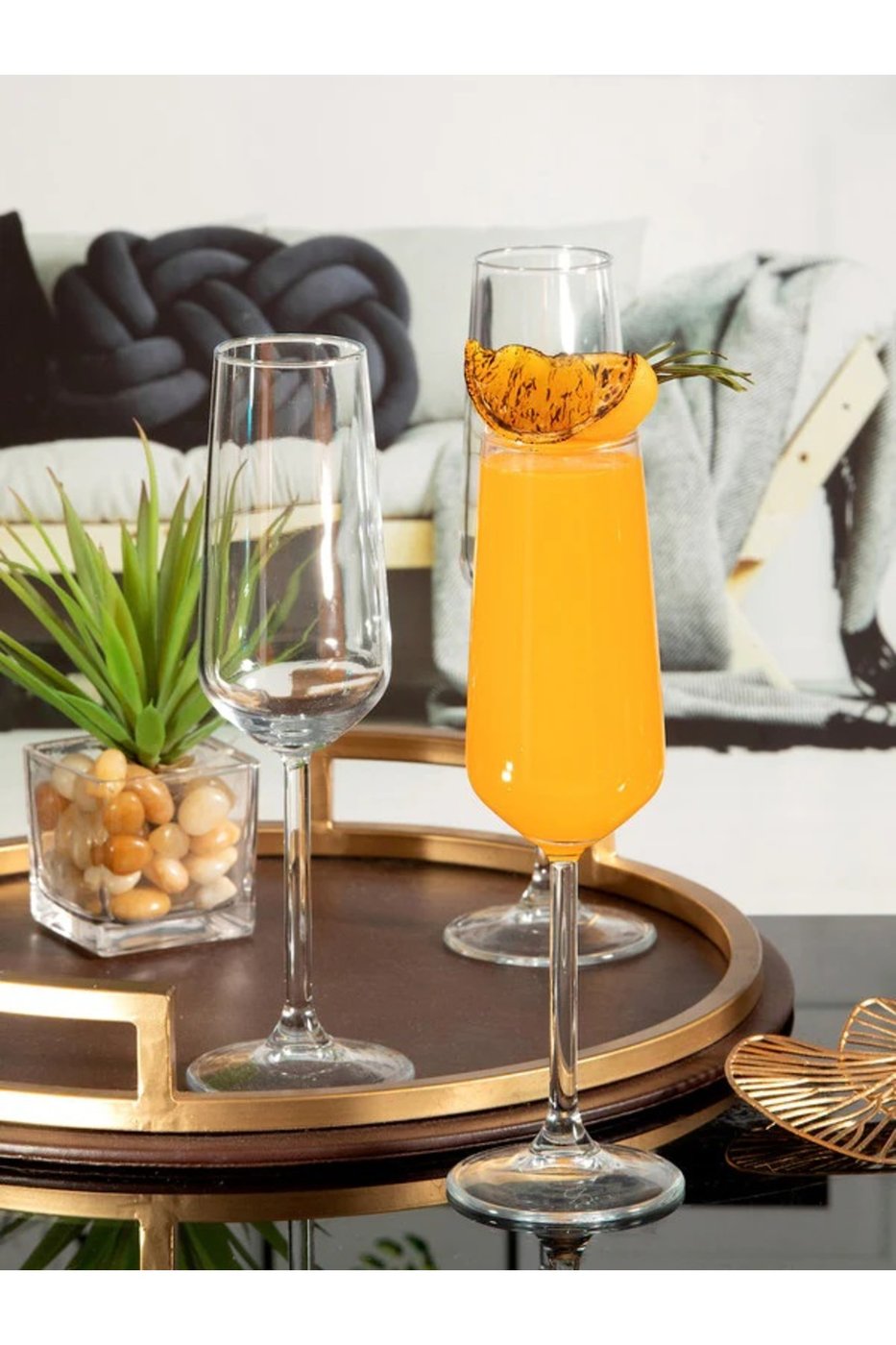 ALLEGRA GLASS CHAMPAGNE STEMWARE 6 PCSSET – görsel 3